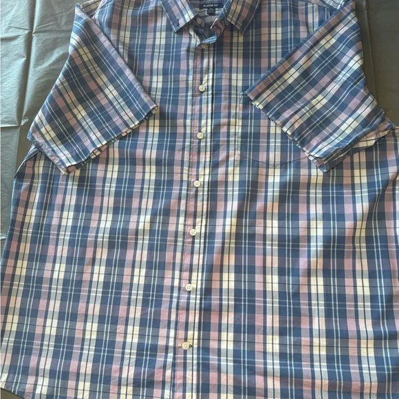 George Mens Shirt Size 2XL  Multicolor Blue Pink Plaid Classic Fit - Picture 8 of 15